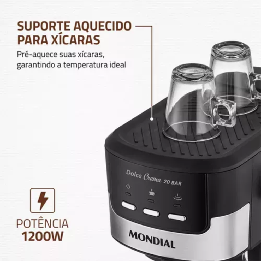 Cafeteira Elétrica Mondial C-20-ec Espresso 20 Bar 1200w Cafeteira Elétrica Mondial C-20-ec Espresso 20 Bar 1200w